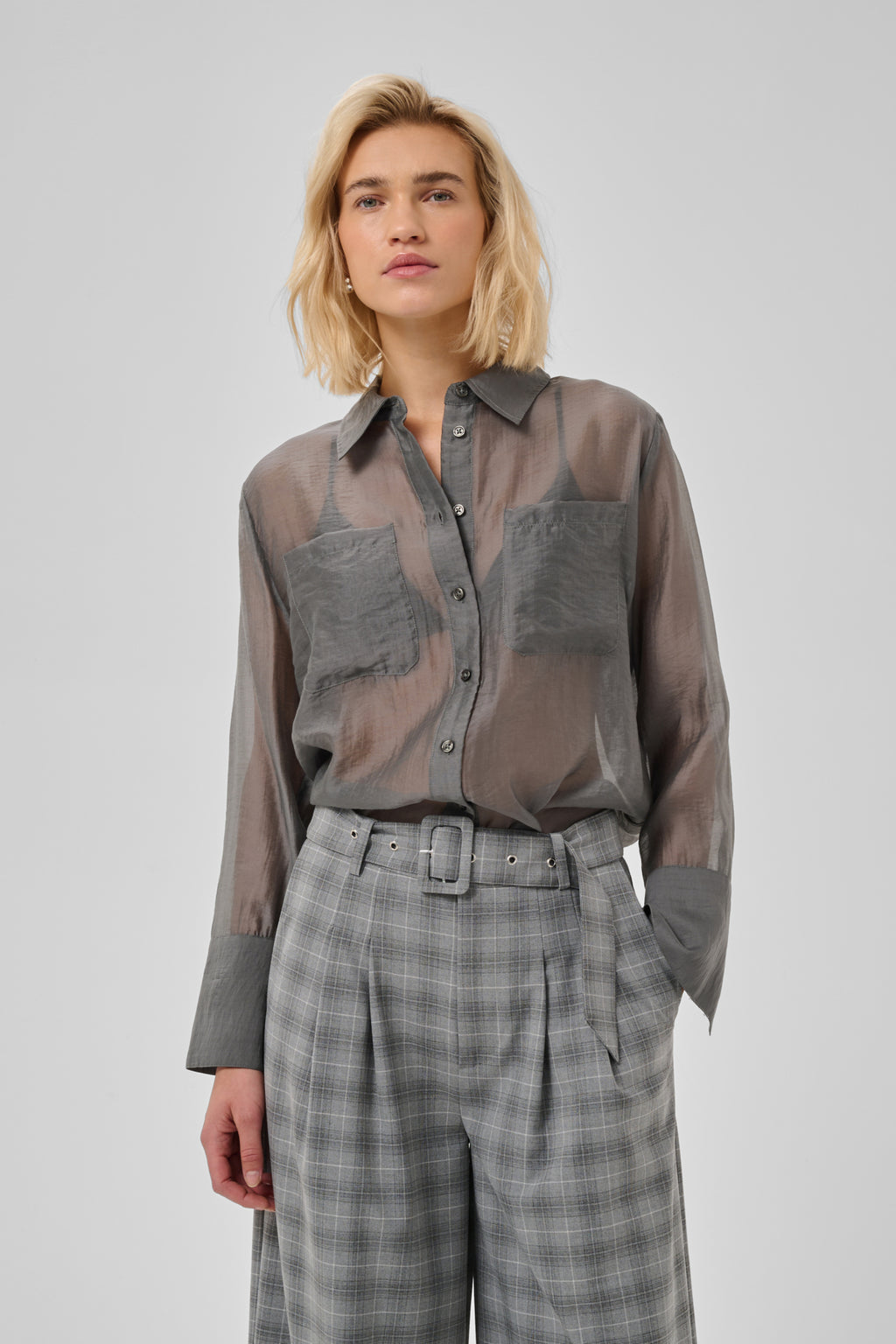 Blouses lange mouw grijs My Essential Wardrobe