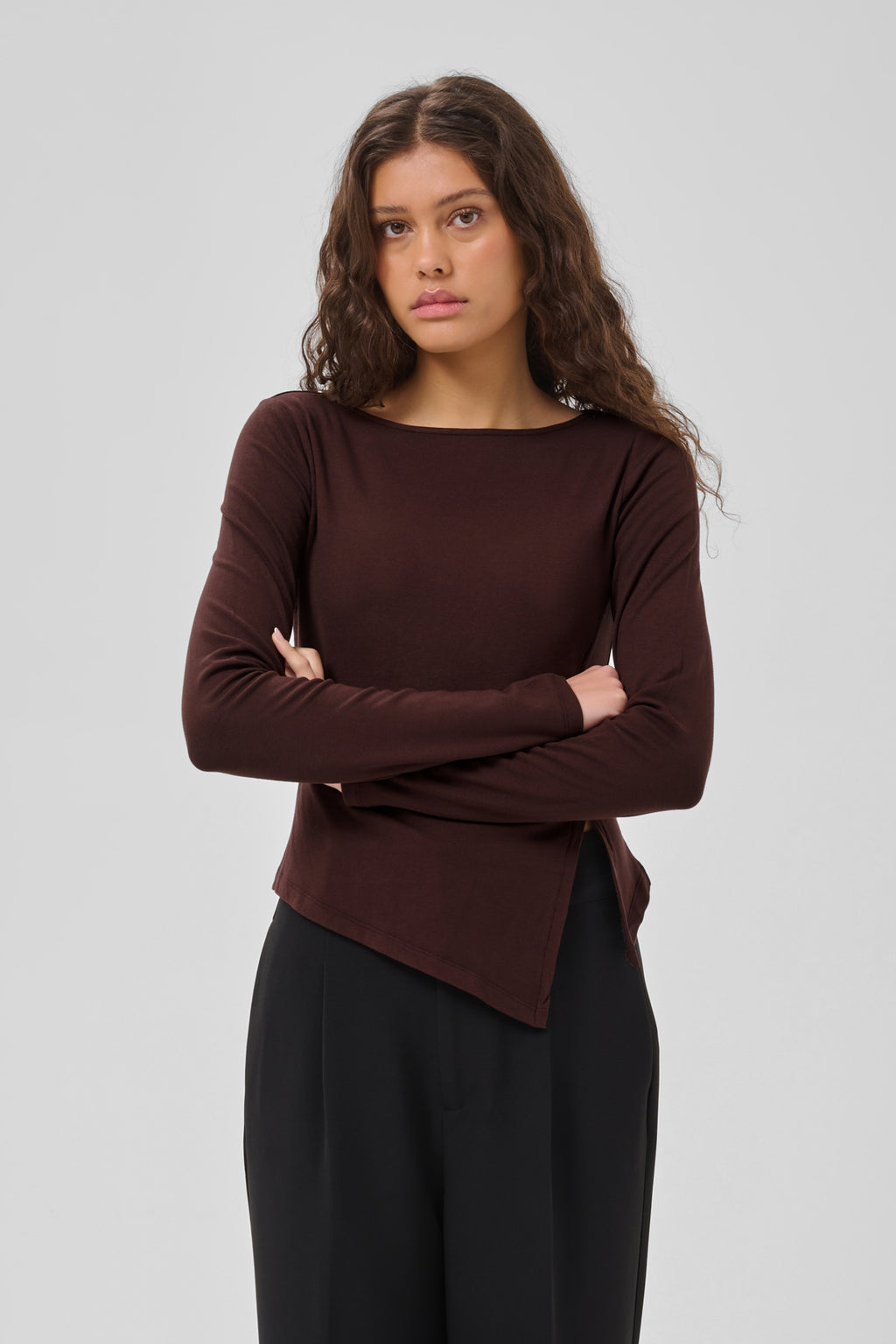 T-shirts lange mouw bruin My Essential Wardrobe