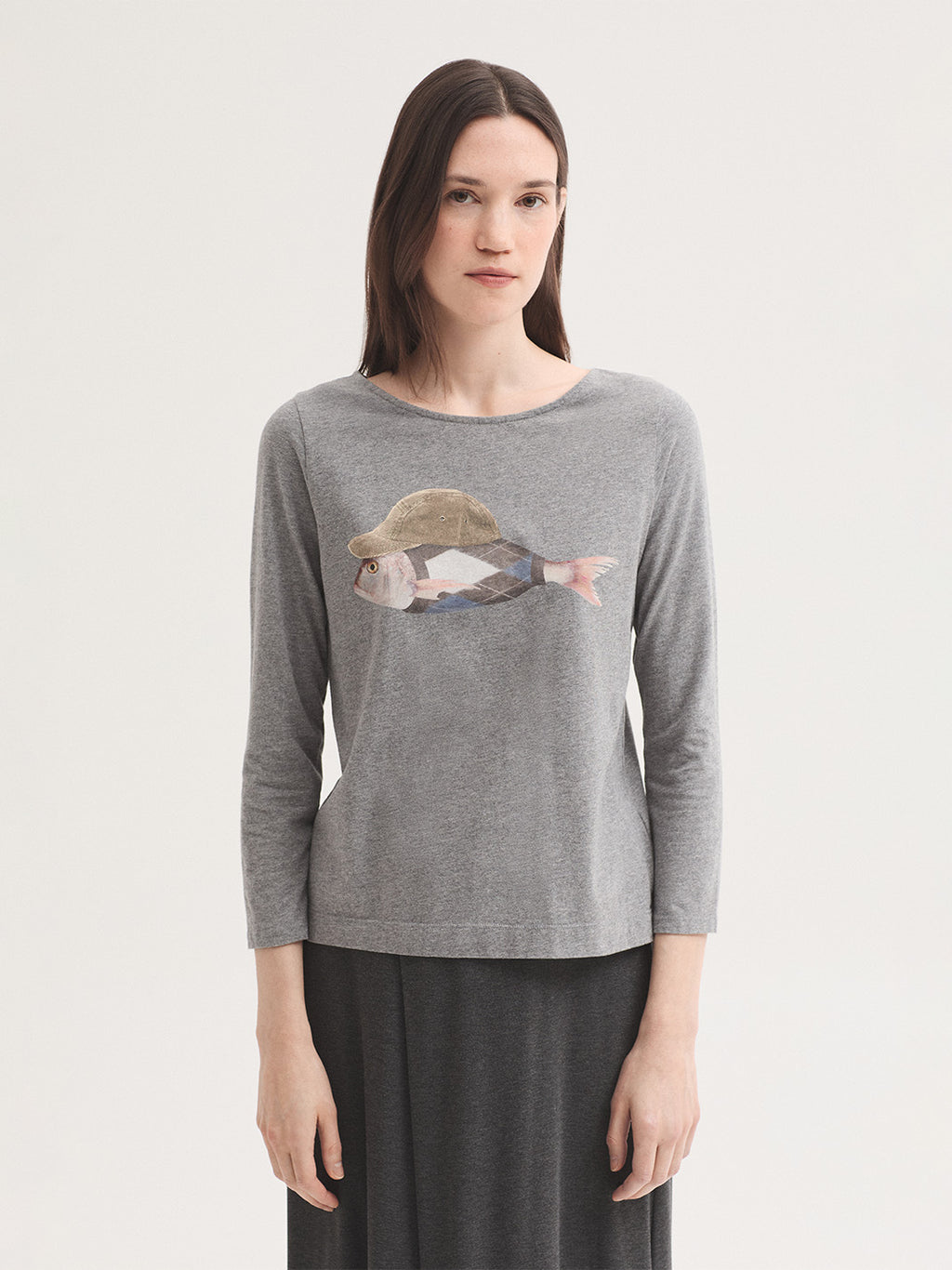 T-shirts lange mouw grijs Nice Things