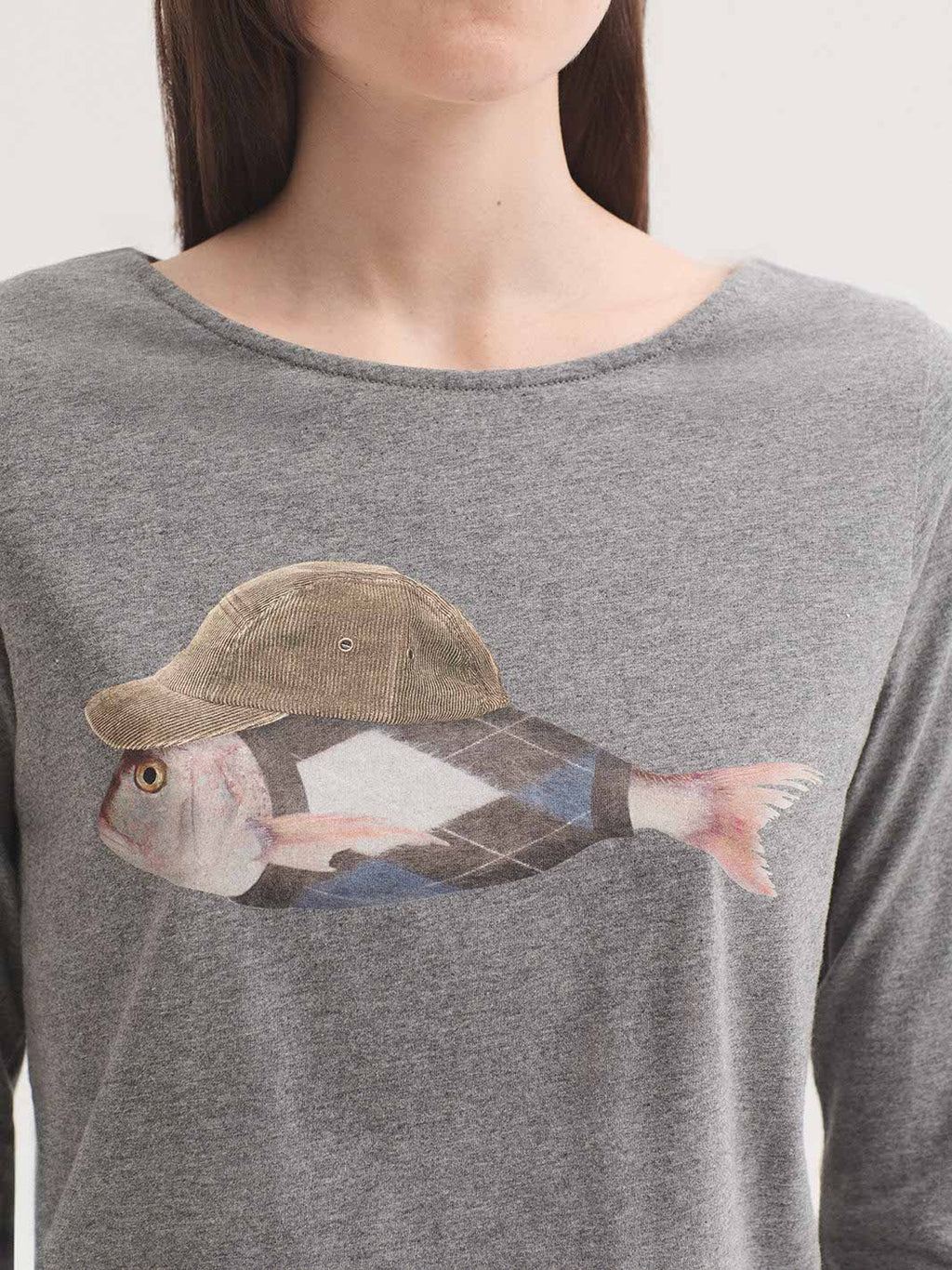 T-shirts lange mouw grijs Nice Things