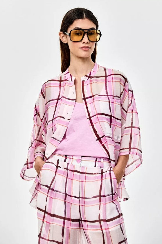 Blouses korte mouw roze CKS