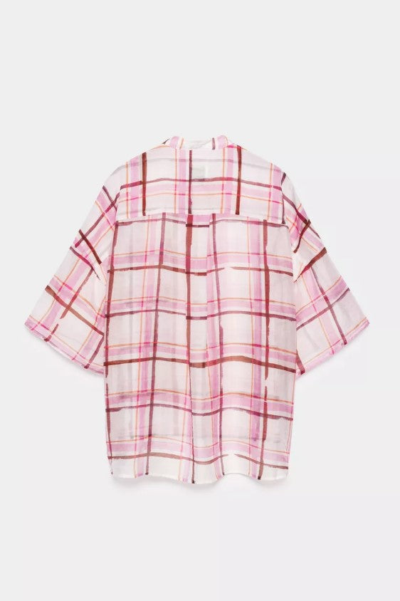 Blouses korte mouw roze CKS