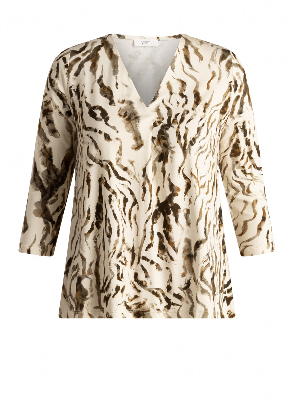 Blouses lange mouw beige yest curve