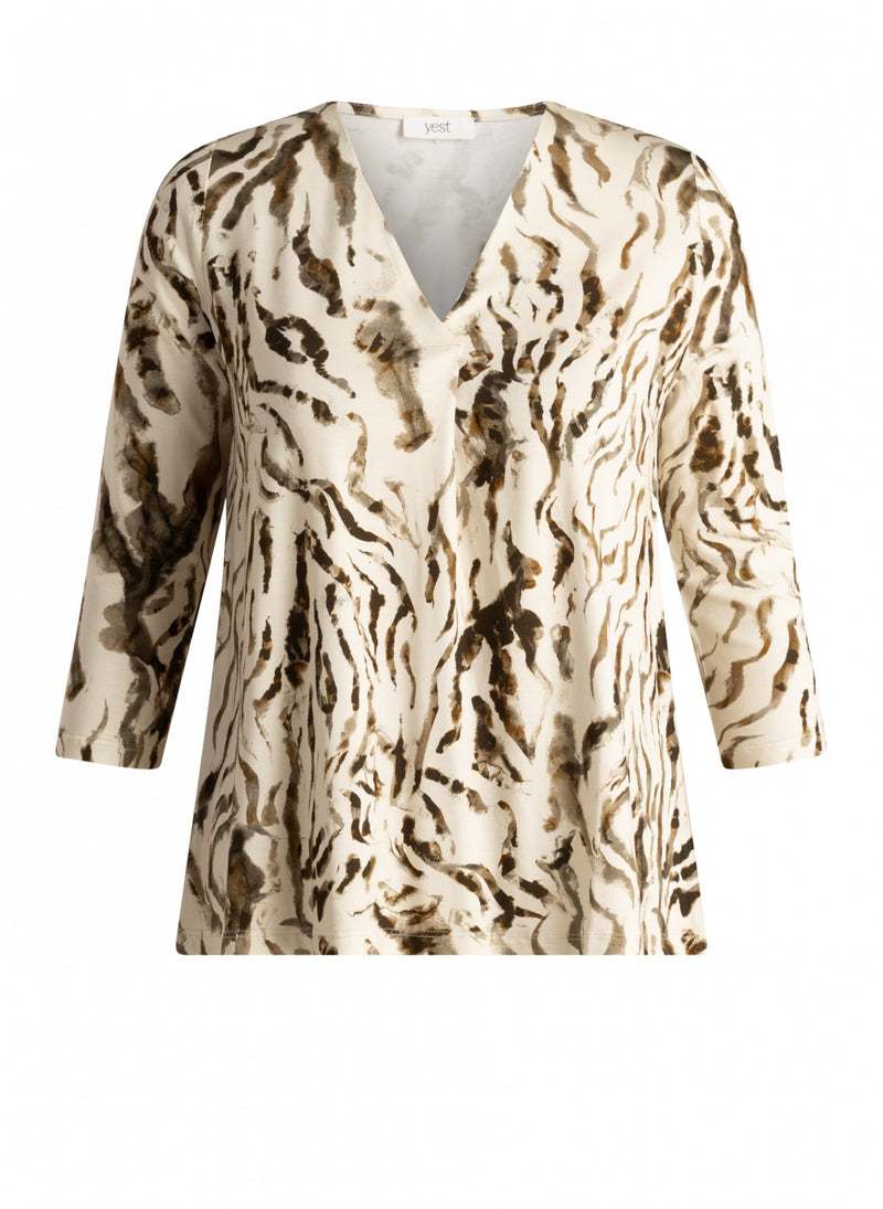 Blouses lange mouw beige yest curve