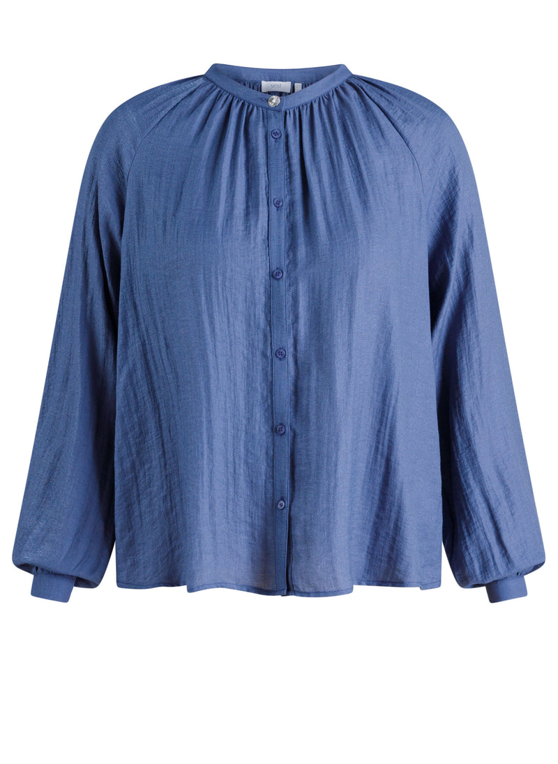 Blouses lange mouw blauw yest curve