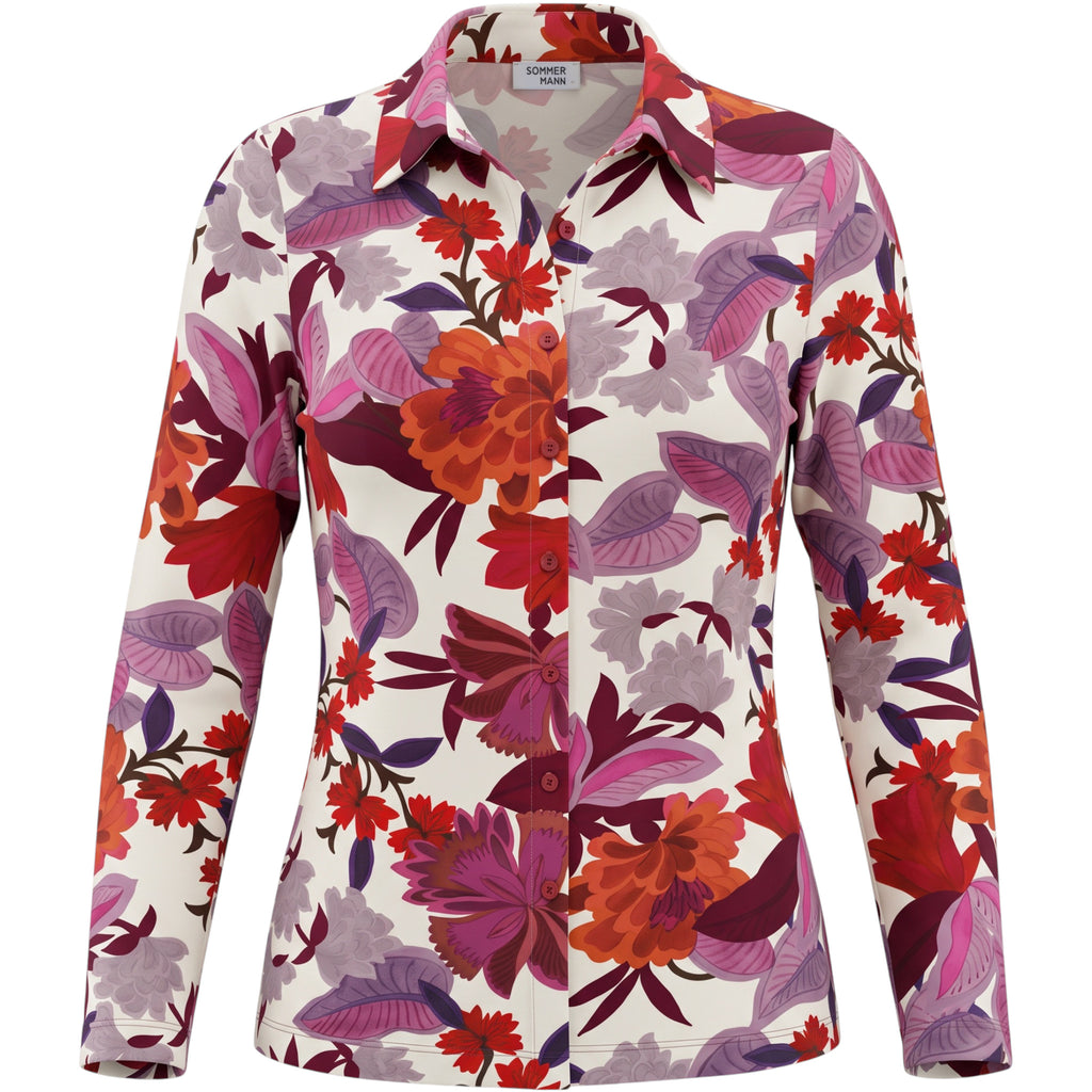 Blouses lange mouw bordeaux Sommermann