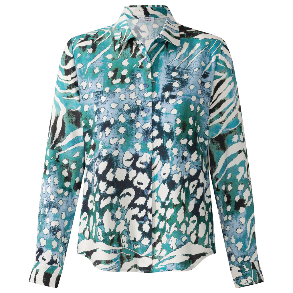 Blouses lange mouw groen Sommermann