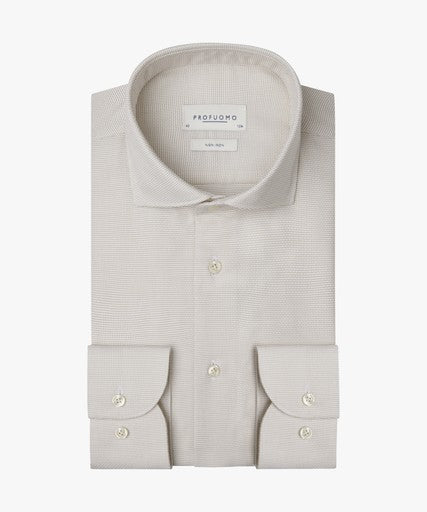 Hemden lange mouw beige Profuomo