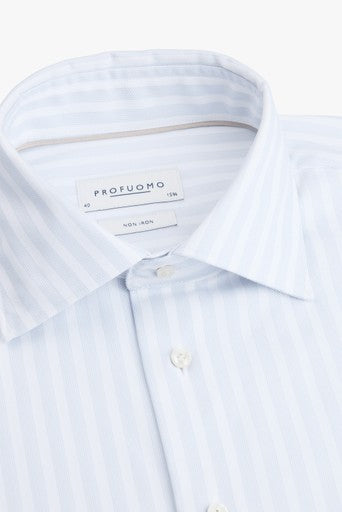 Hemden lange mouw blauw Profuomo