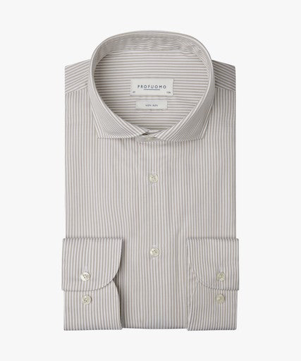 Hemden lange mouw beige Profuomo