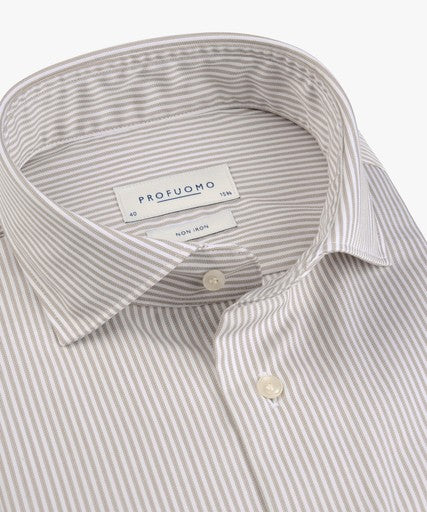 Hemden lange mouw beige Profuomo