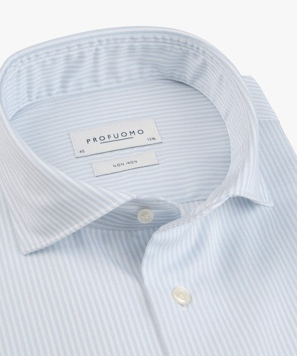 Hemden lange mouw blauw Profuomo