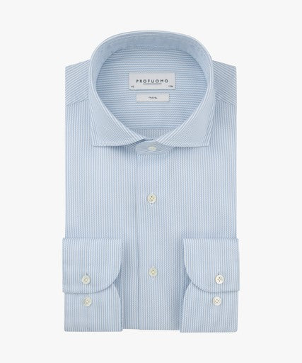 Hemden lange mouw blauw Profuomo
