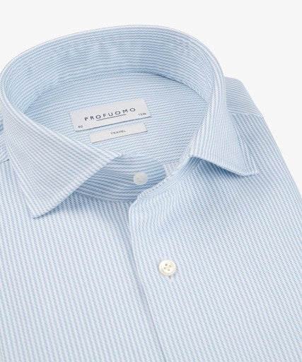 Hemden lange mouw blauw Profuomo