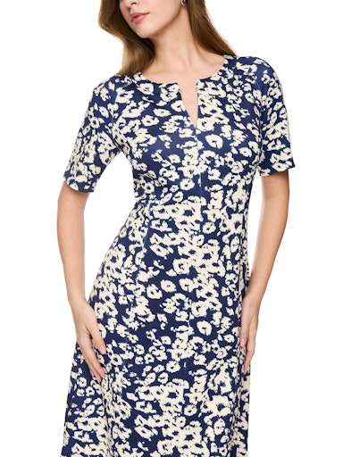 Jurken korte mouw navy Marc Cain