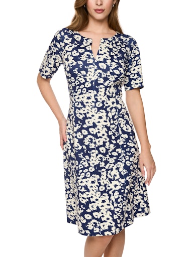 Jurken korte mouw navy Marc Cain