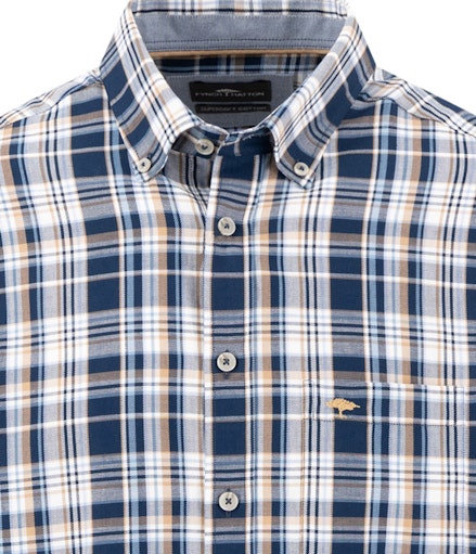 Hemden lange mouw blauw Fynch-Hatton