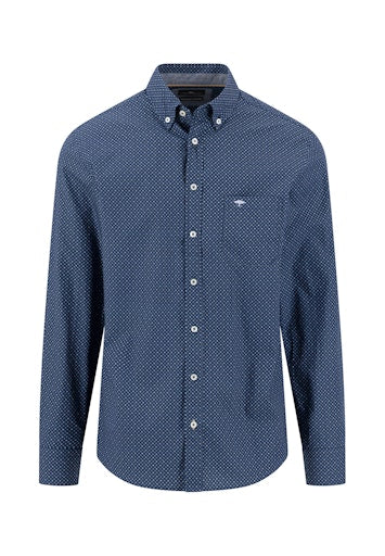 Hemden lange mouw blauw Fynch-Hatton