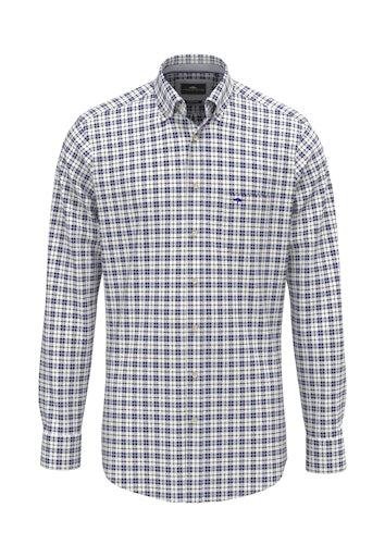 Hemden lange mouw blauw Fynch-Hatton