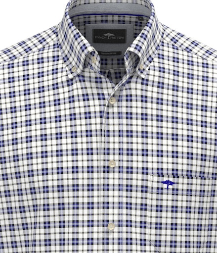 Hemden lange mouw blauw Fynch-Hatton