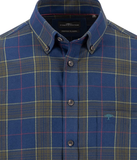 Hemden lange mouw blauw Fynch-Hatton