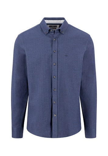 Hemden lange mouw blauw Fynch-Hatton