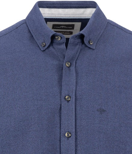 Hemden lange mouw blauw Fynch-Hatton