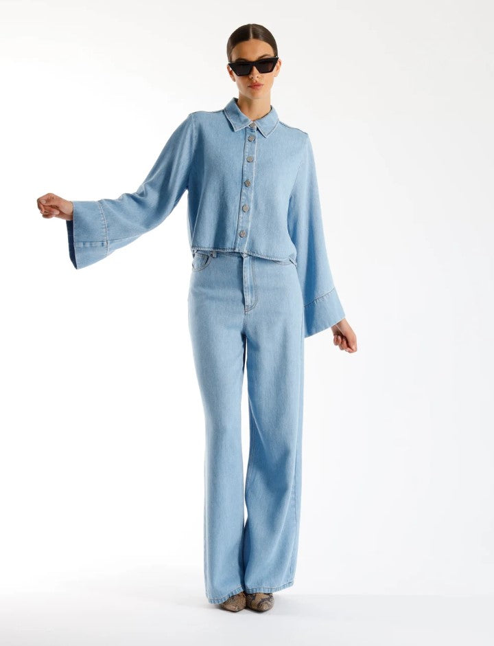 Blouses lange mouw blauw Julia June