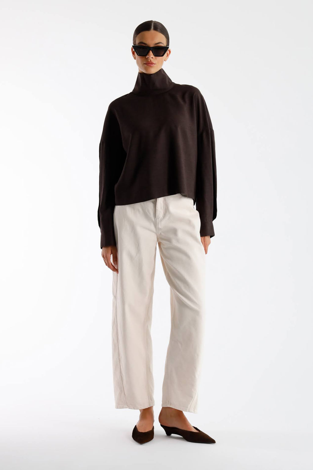 Blouses lange mouw bruin Julia June