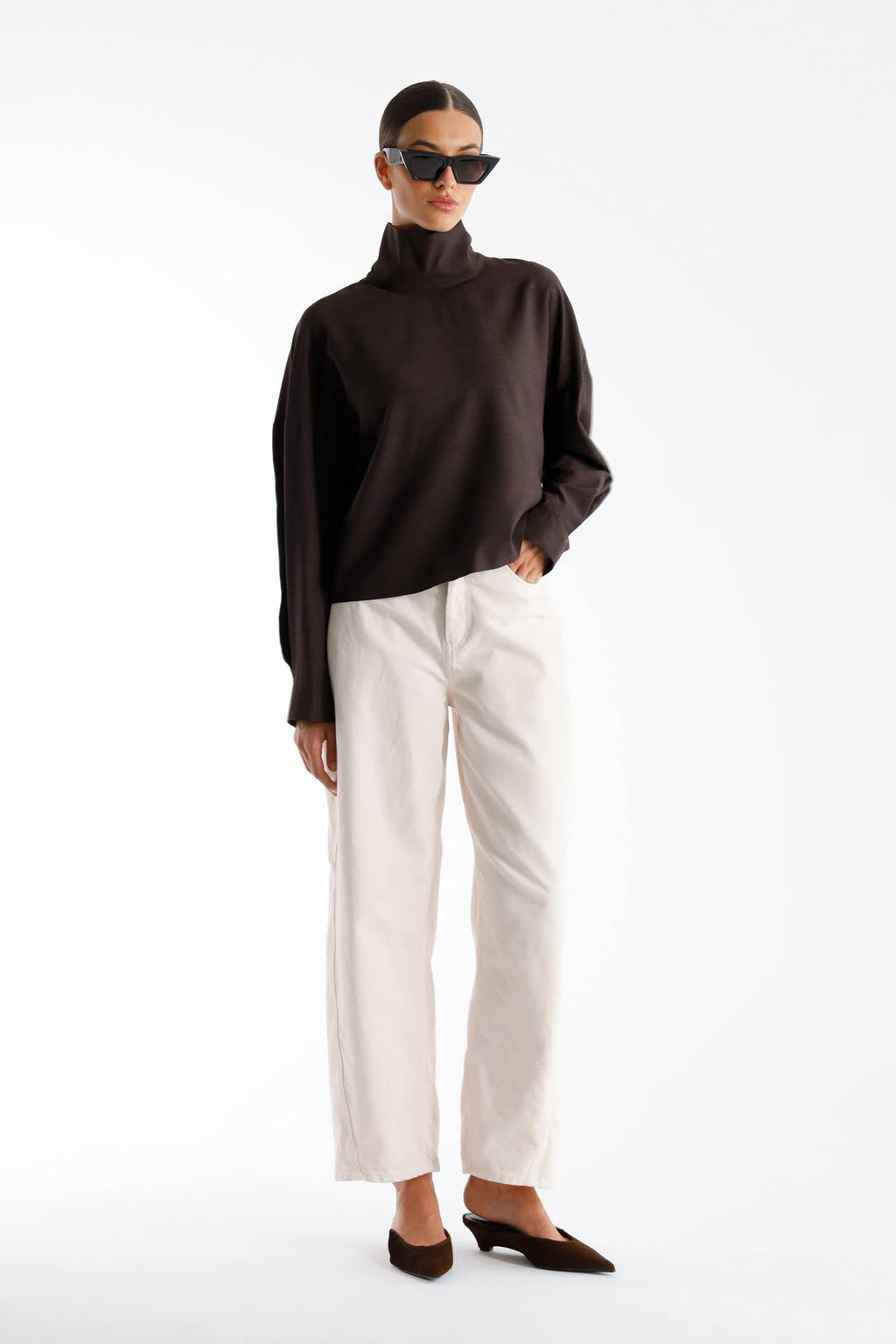 Blouses lange mouw bruin Julia June