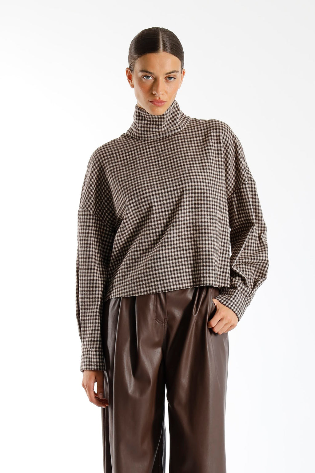 Blouses lange mouw bruin Julia June