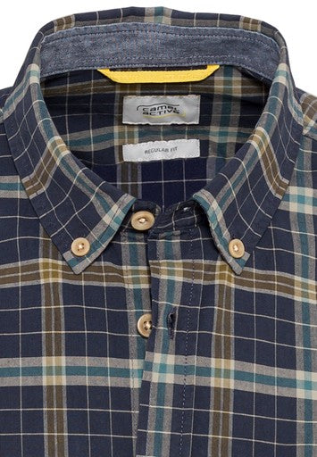 Hemden lange mouw navy Camel active