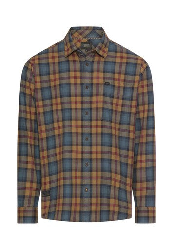 Hemden lange mouw navy Camel active