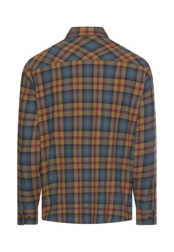 Hemden lange mouw navy Camel active