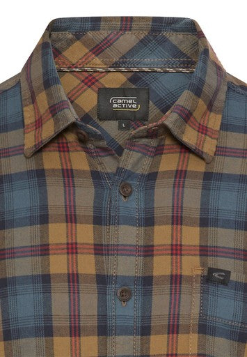 Hemden lange mouw navy Camel active