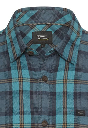 Hemden lange mouw blauw Camel active
