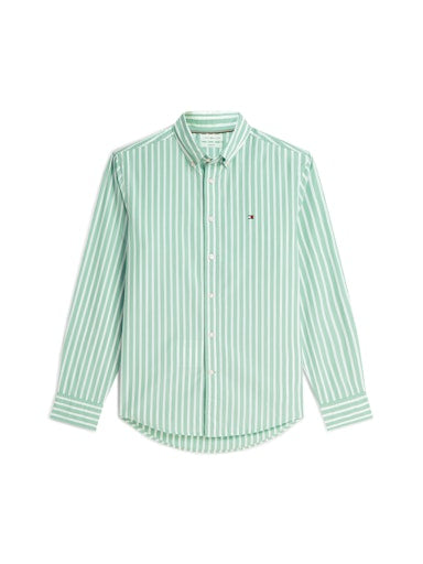 Hemden lange mouw groen Tommy Hilfiger
