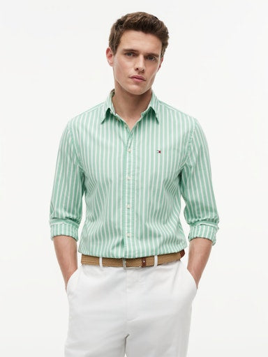 Hemden lange mouw groen Tommy Hilfiger
