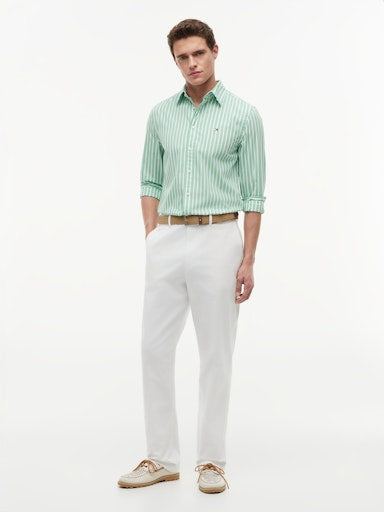 Hemden lange mouw groen Tommy Hilfiger