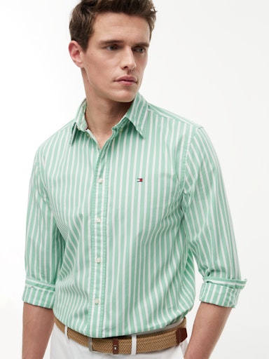 Hemden lange mouw groen Tommy Hilfiger