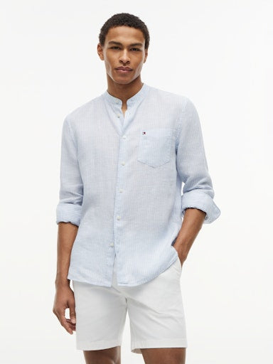 Hemden lange mouw blauw Tommy Hilfiger