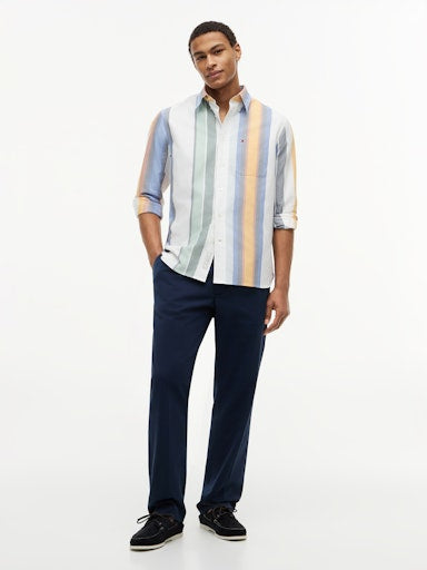 Hemden lange mouw blauw Tommy Hilfiger