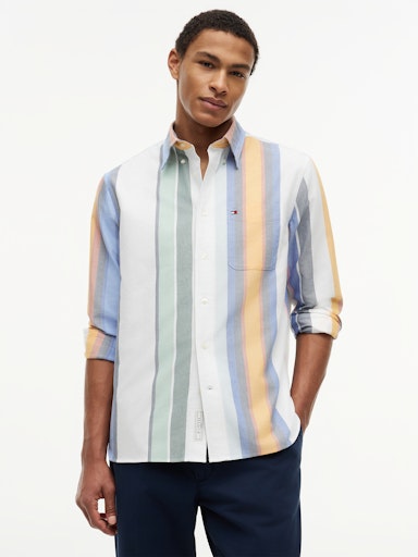 Hemden lange mouw blauw Tommy Hilfiger