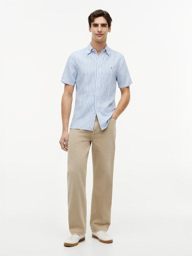 Hemden korte mouw blauw Tommy Hilfiger