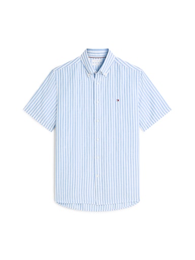 Hemden korte mouw blauw Tommy Hilfiger