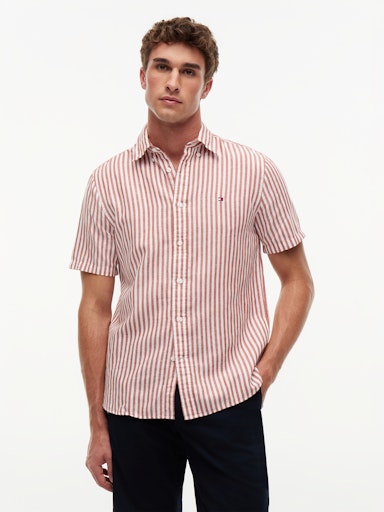 Hemden korte mouw oranje Tommy Hilfiger