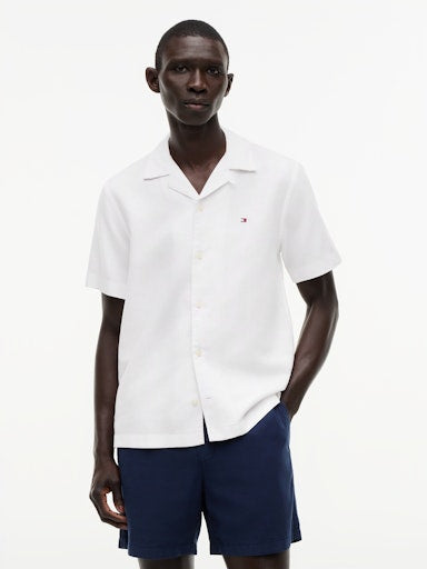 Hemden korte mouw wit Tommy Hilfiger