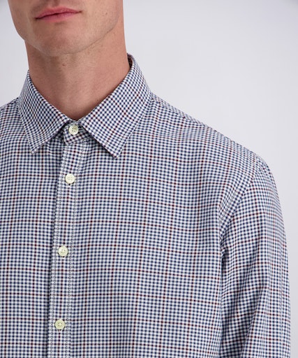 Hemden lange mouw blauw Pierre Cardin