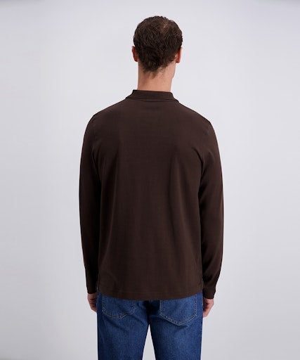 Polo's lange mouw bruin Pierre Cardin
