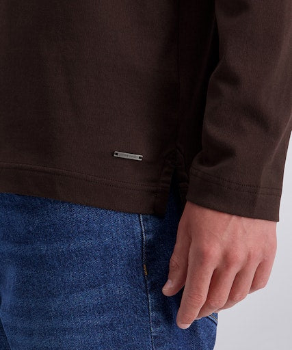 Polo's lange mouw bruin Pierre Cardin